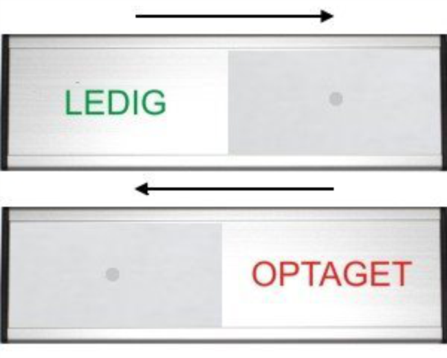 gentage Blive gift Rastløs DONS DESIGN - 19.Dørskilt til Udskiftelige indstik - 34.Alugraf Ledig/ Optaget 62 x 200 Komplet